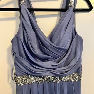 Glamorous Periwinkle Purple Prom Dress with Embellished Waist
